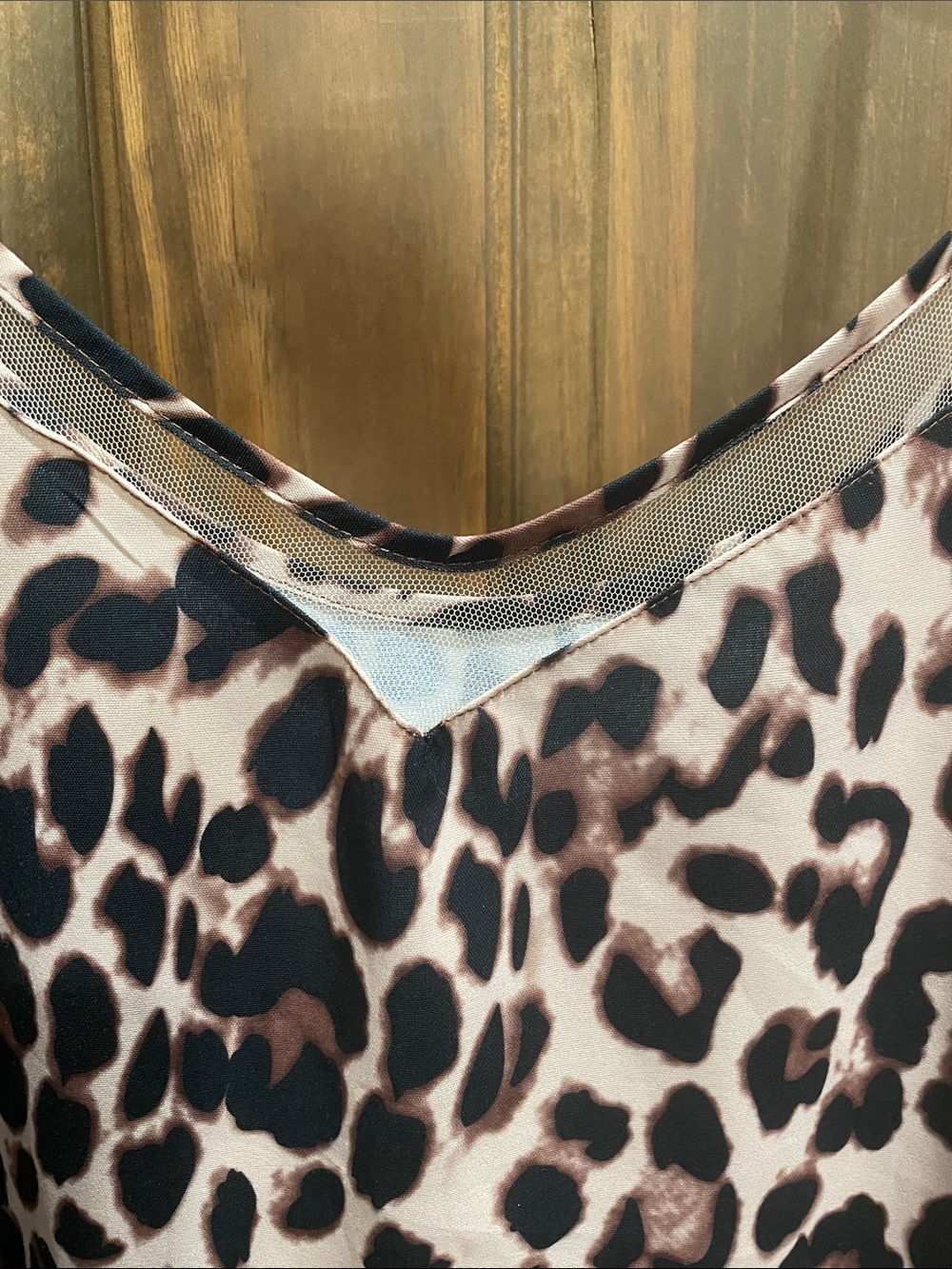 Leopard Print Satin Cami Top - Brown/Black - Picture 2 of 6